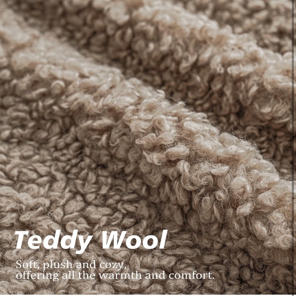 New Curly Teddy Wool Cozy Textured Throw Pillow Covers 12x20 Khaki Tan - Picture 3 of 8